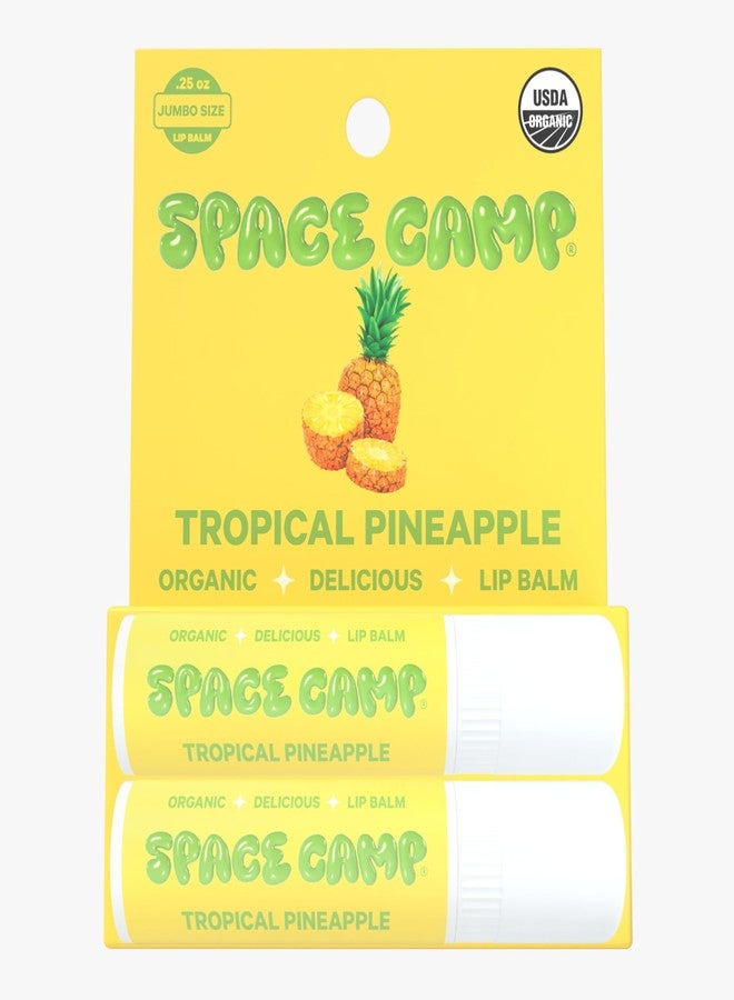 Space Camp Wellness Jumbo Lip Balm - Tropical Pineapple Organic Flavored Balm (2 Pack) - Image 2